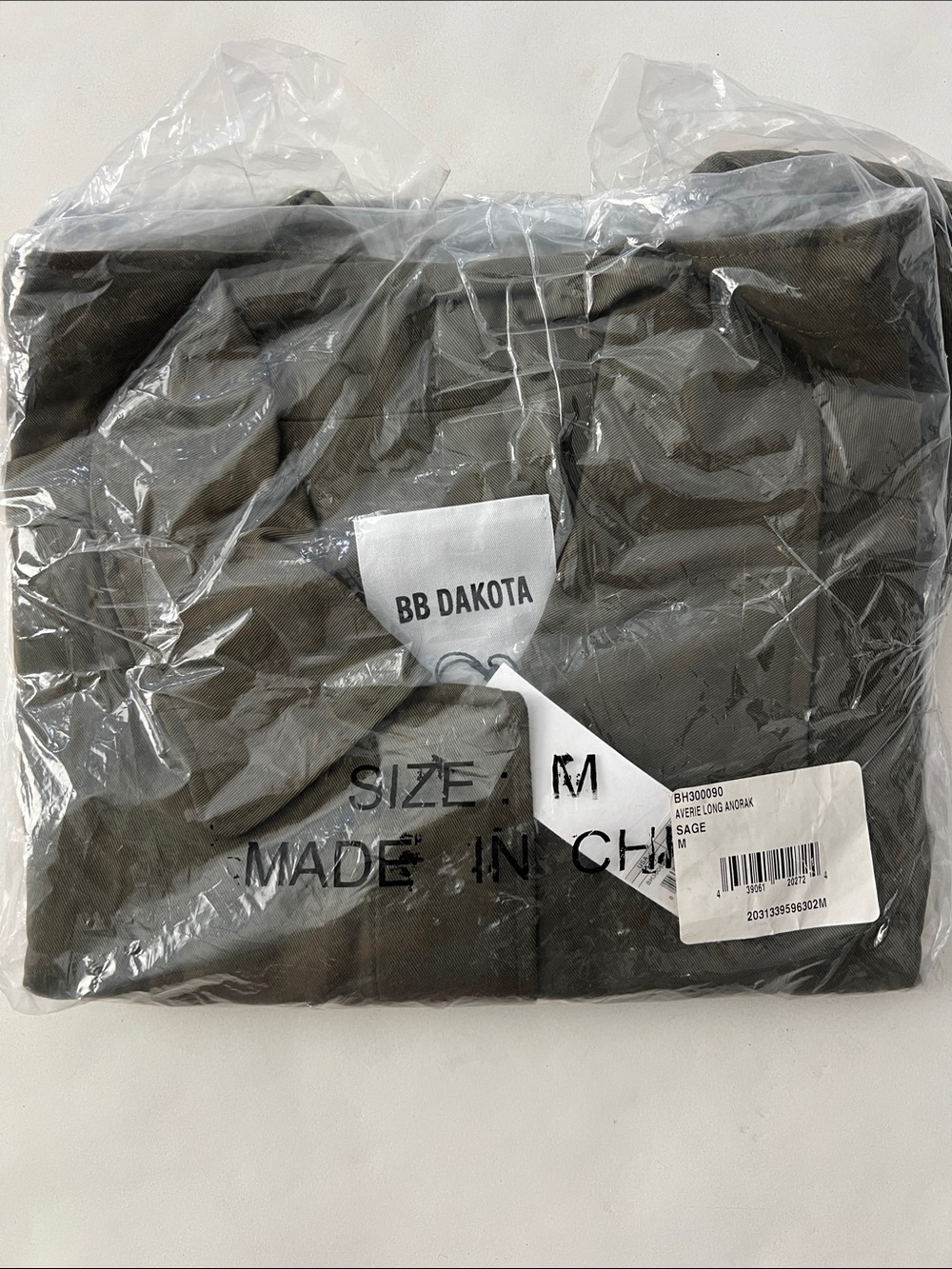NWT BB Dakota Averie Olive Green Anorak Long Utility Duster Lightweight Jacket M - Picture 9 of 9
